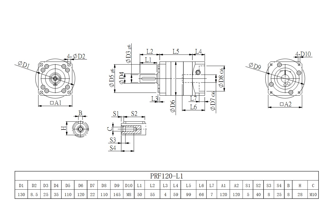 PRF120_L1系列伺服減速機圖紙